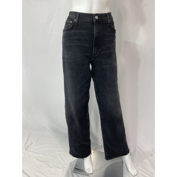 Agolde 'Harper' Black Straight Denim Jean  Size 30 - Picture 2 of 5